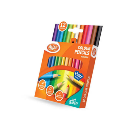 Atlas Triangular 12 Half Colour Pencils